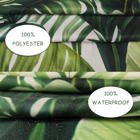 WYRCFS Shower Curtain 180x180cm Green Palm Leaves Mould Proof Waterproof