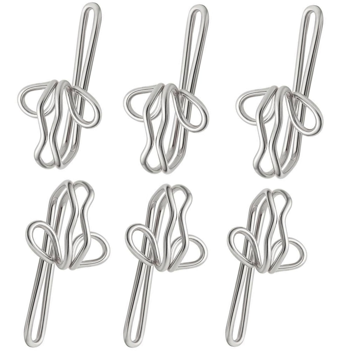 Metal Curtain Hooks 100 Pieces for heavy curtains (silver,2.9x1.2cm)