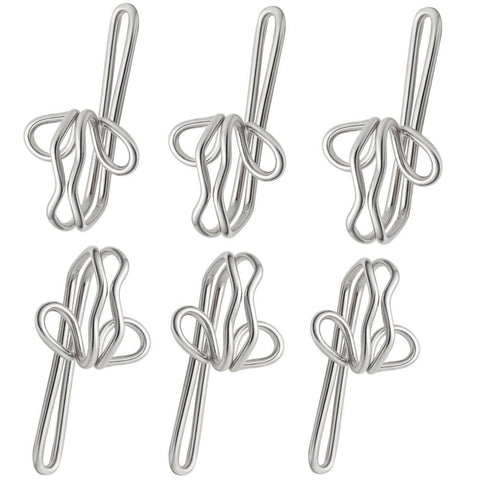 Metal Curtain Hooks 100 Pieces for heavy curtains (silver,2.9x1.2cm)