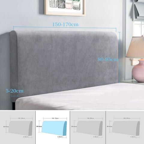 TAOCOCO Bed Headboard Covers, King Size Headboard Covers,Velvet All-inclusive Elastic Headboard Protection Cover for King/Double Bed,Grey Headboard