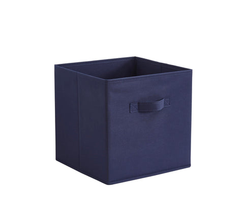 WEBEASY Foldable Storage Cube Basket Bin, Set of 6, 28 x 28 x 28 cm (Navy)