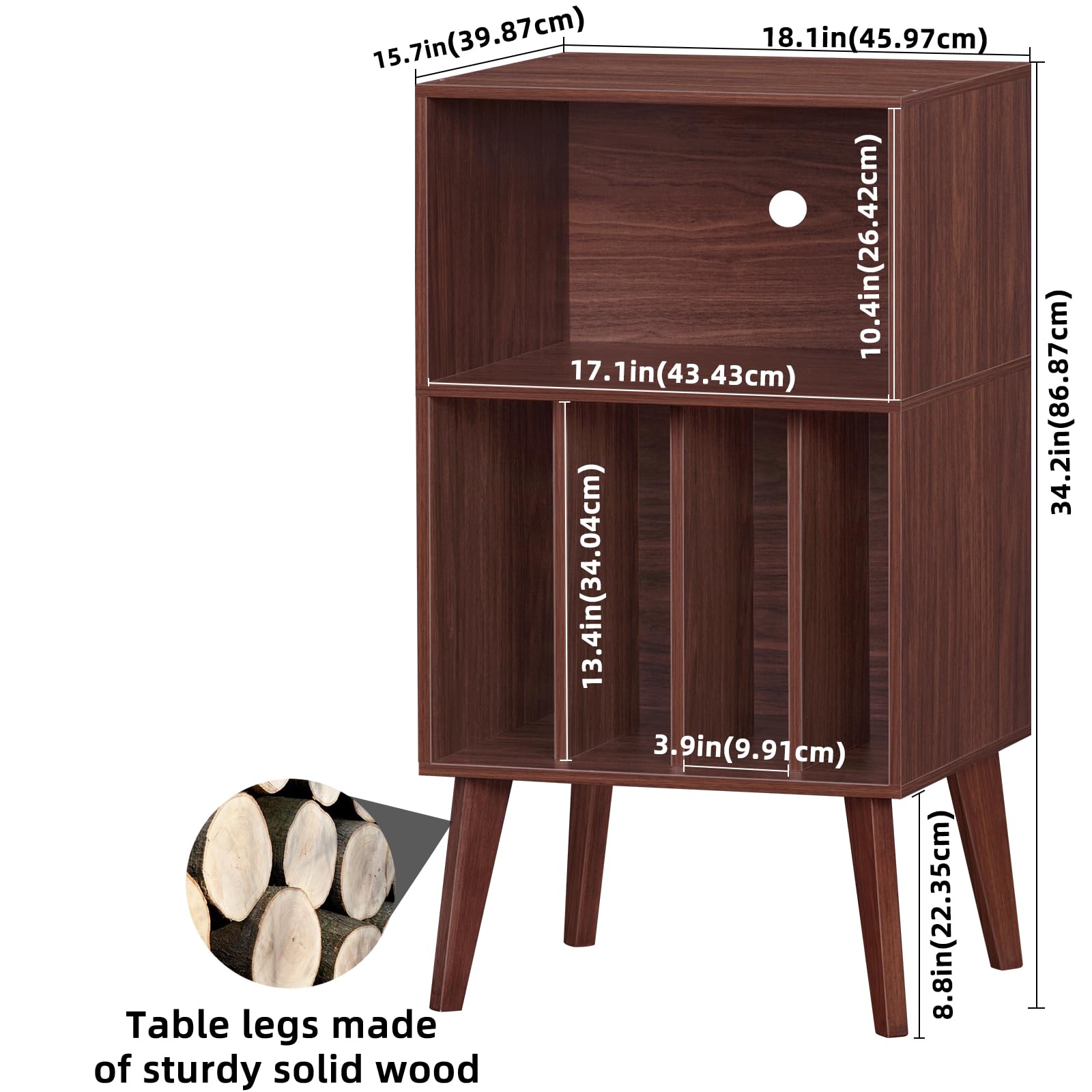LELELINKY Record Player Stand, Turntable Stand Hold Up To 160 Albums