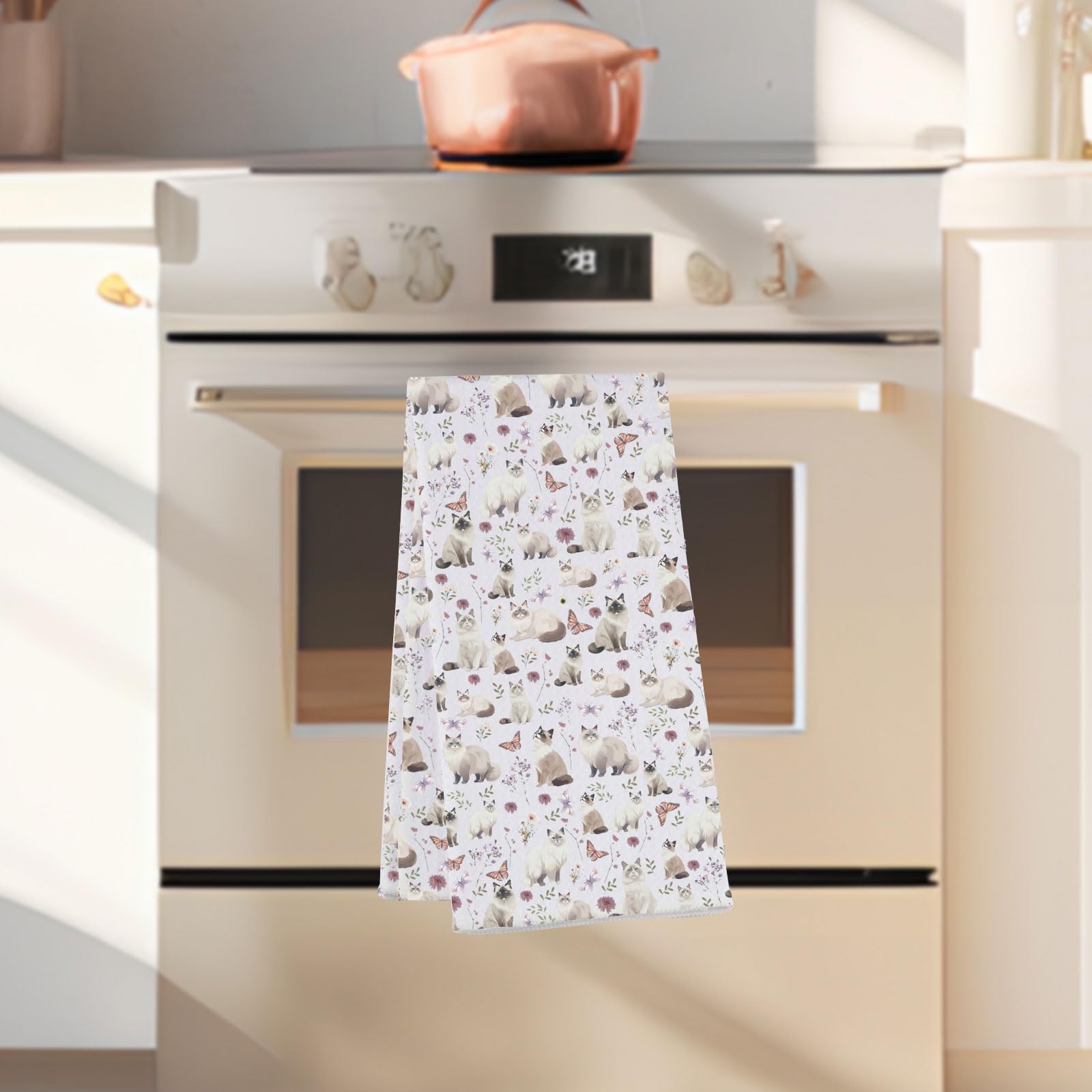 MYSOMY Ragdoll Cat Kitchen Towels Ragdoll Cat Dish Towel Ragdoll Cat Lover Gifts Ragdoll Cat Owner Gift Ragdoll Cat Housewarming Gifts