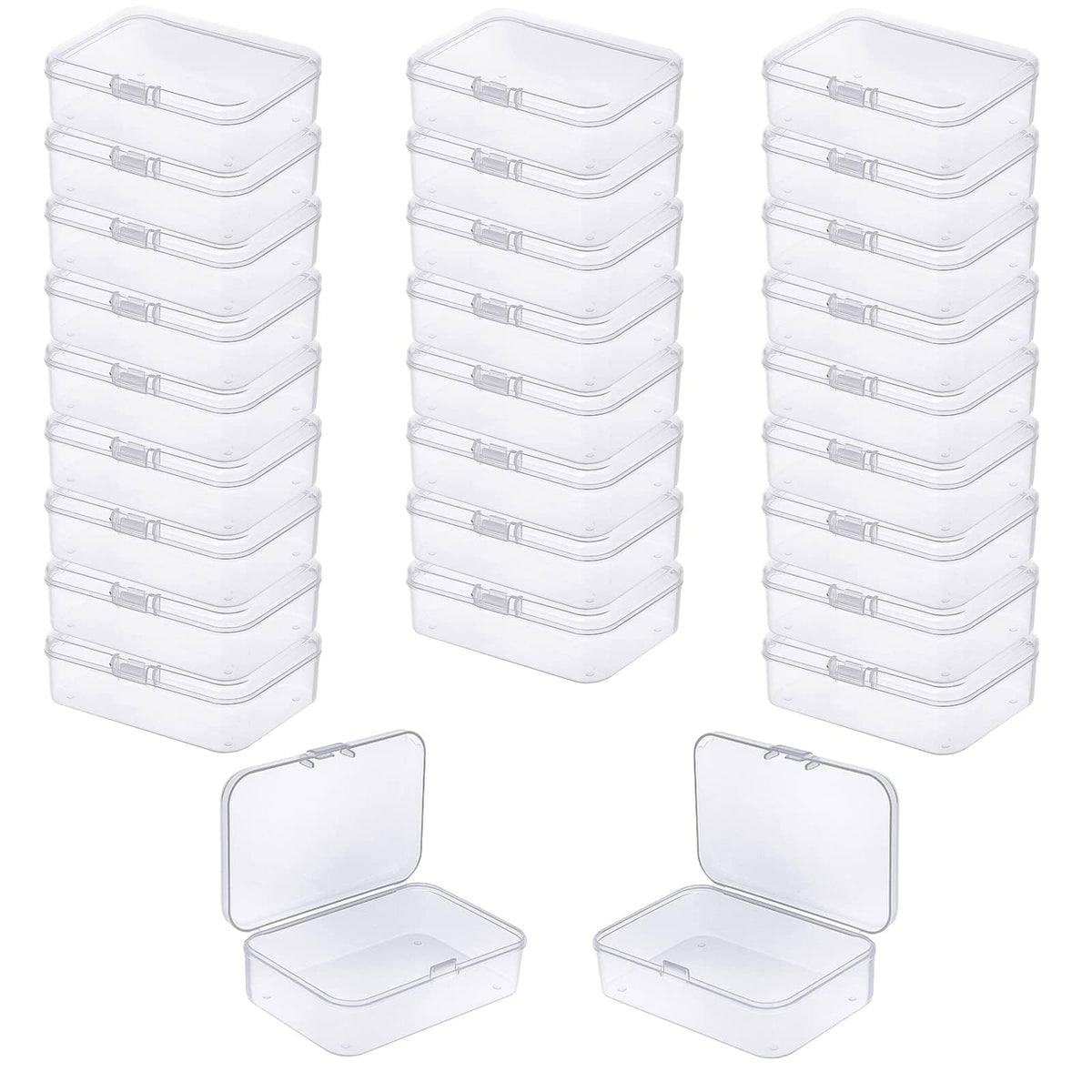 LJY Clear Mini Storage Boxes, 28 Pack, 3.3 x 2.2 x 1 in