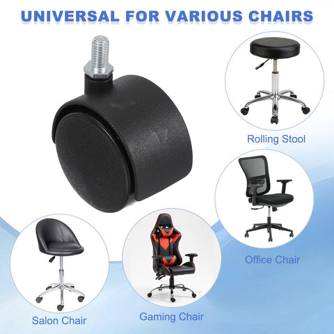 PATIKIL Office Chair Wheels Replacement 2", 8 Pcs Nylon Heavy Duty Office Furniture Casters Wheels with Wrench Universal Wheel for Hardwood Floor