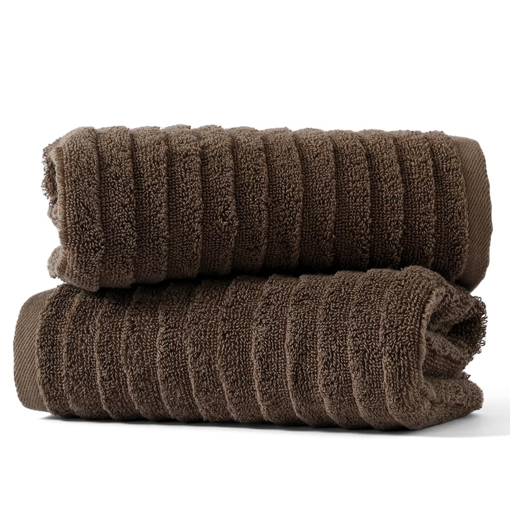 sense gnosis Super Soft Luxury Hand Towel Stereoscopic Ladder Striped Design 100% Cotton Absorbent Decorative hand Towel for Bathroom 13 x 29 Inch