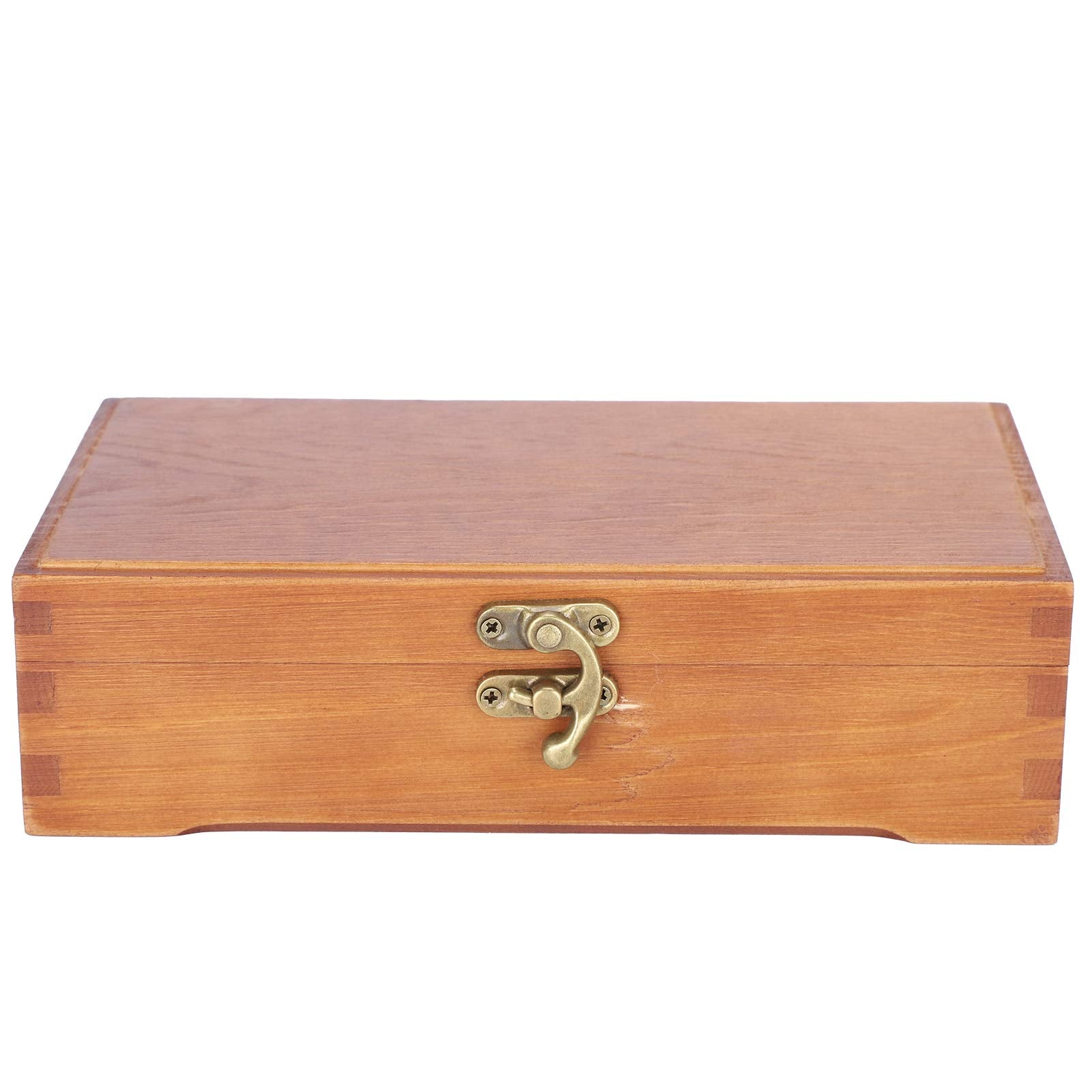 Hztyyier Wooden Pencil Case, Art Supplies Storage Organizer Box, 7.8 x 4.6 x 2.2 inches