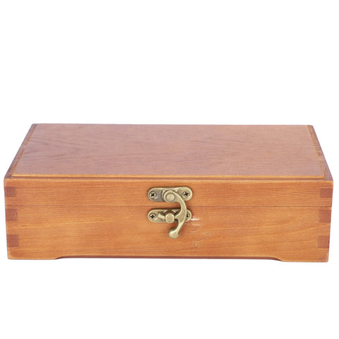 Hztyyier Wooden Pencil Case, Art Supplies Storage Organizer Box, 7.8 x 4.6 x 2.2 inches