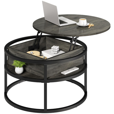 YITAHOME Round Lift Top Coffee Table, Coffee Tables for Living Room with Hidden Storage Compartment