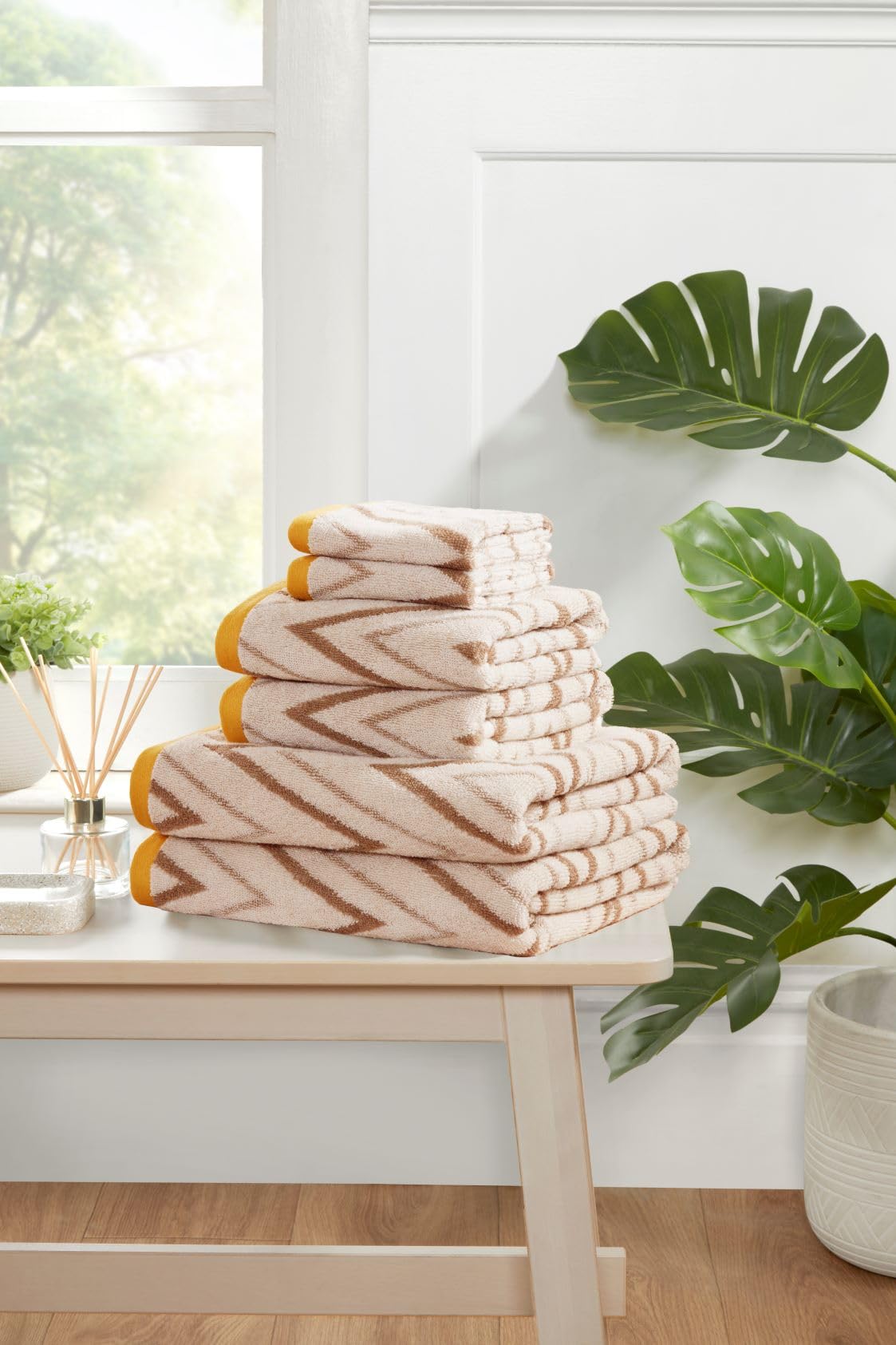 Rapport Home Helix 6-Piece Towel Bale | Luxurious 100% Cotton 500GSM Set for Soft Absorbent Comfort, Quick-Dry Use and Elegant Bathroom Style