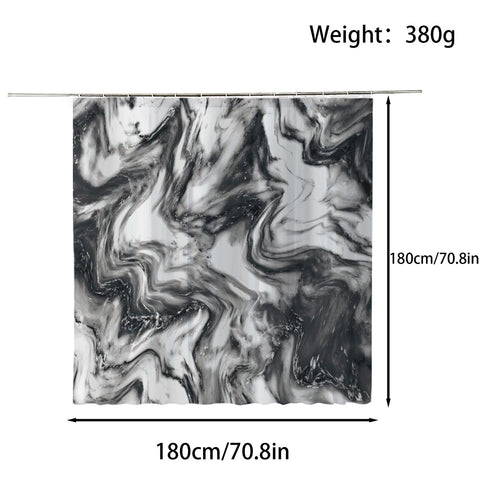 FAIRYGATE Long Shower Curtains With 12 Hook Mildew Water Resistant Bathroom 80 x 180cm Long Shower Curtain Liner Washable B9007