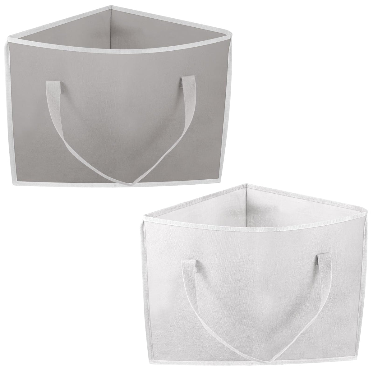 Gatphy 2Pcs Triangle/Square Clothes Hanger Organizer Bags with Handles, Canvas Material, Space Saving Clothes Hanger Storage Bag for Laundry Rooms