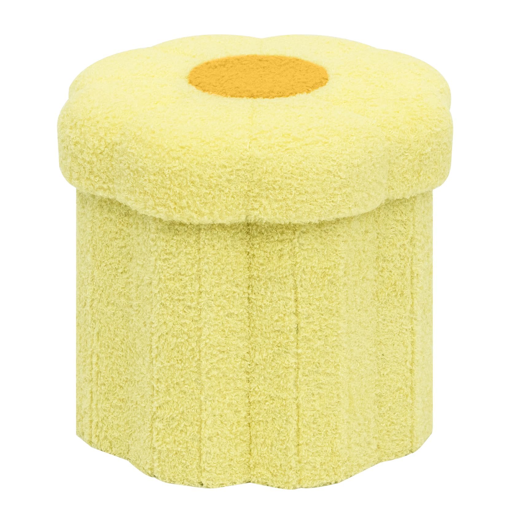 PINPLUS Small Folding Storage Ottoman with Lid, 32x32x29 cm, Yellow