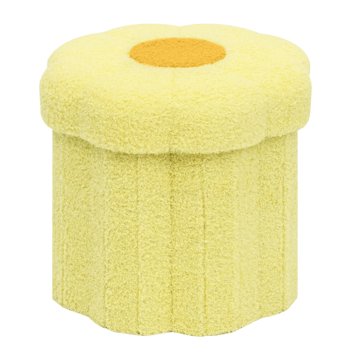 PINPLUS Small Folding Storage Ottoman with Lid, 32x32x29 cm, Yellow