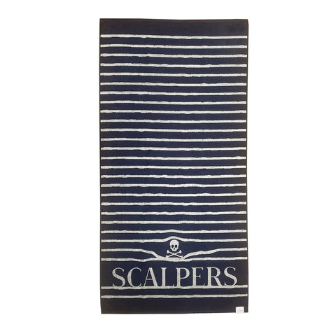 Scalpers Towel 90x180 cm 100% Cotton 500GSM Navy Striped Home