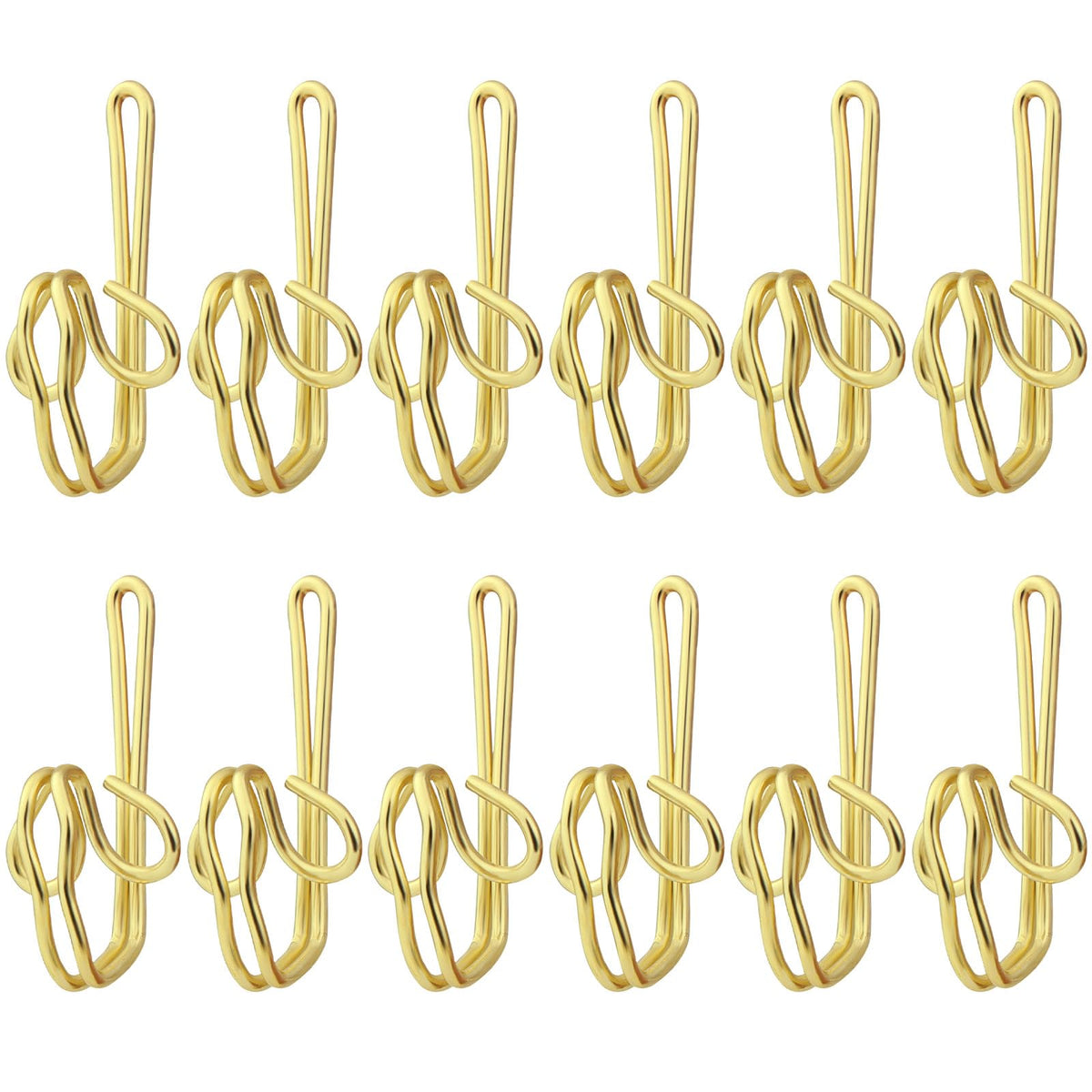 Alaoo 120 Pack Curtain Hooks, Metal Curtain Hooks, Gold Curtain Header, Heavy Duty Curtain Hooks, Tape Drapery Hooks for Drapery Shower Curtain