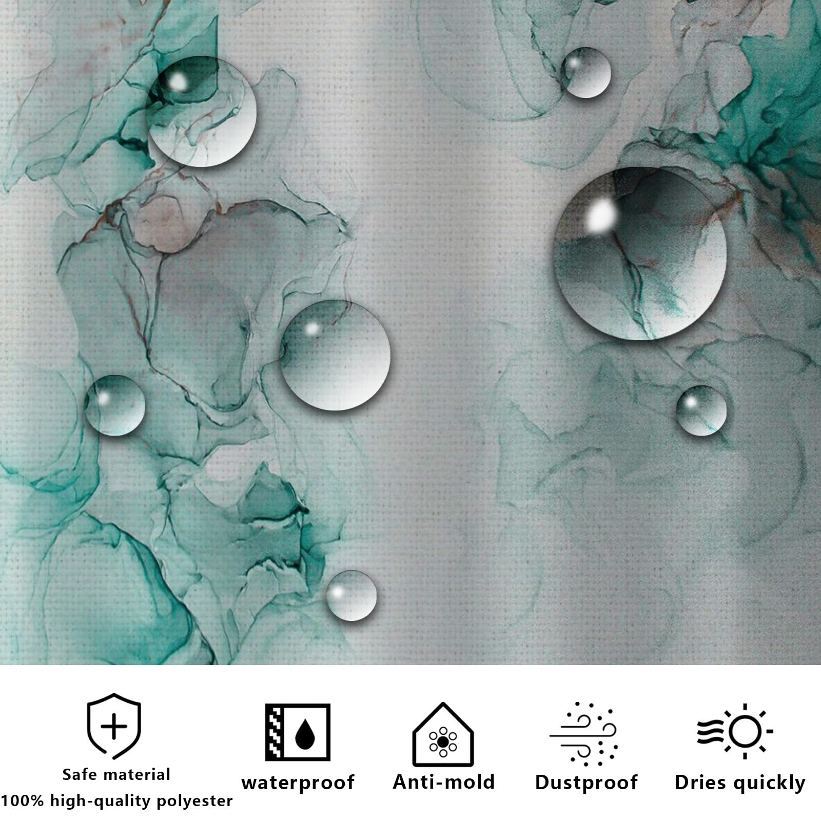 FAIRYGATE Extra Long Shower Curtain With Hooks Shower Curtains Liner Waterproof Mildew-Free Bathroom Curtain B9018