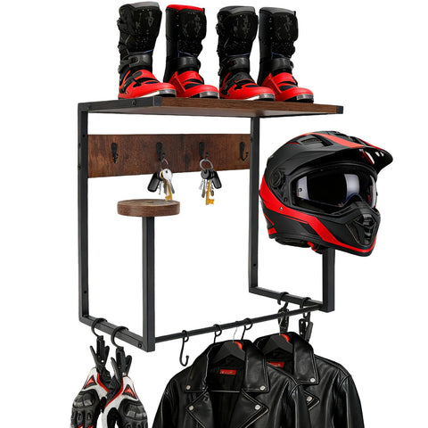 GHWMYD Motorcycle Helmet Holder Wall Mount for Moto Gear Storage Display