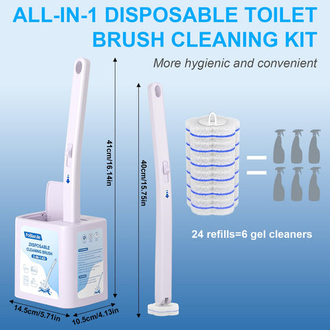 Disposable Toilet Brush, Toilet Brushes & Holders with 48 Cleaner Refills