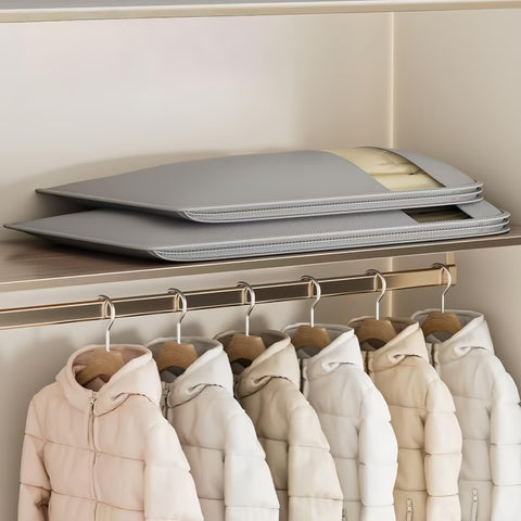 Science Compression Zipper Hanging Garment Bag（Medium） - Waterproof Dustproof Moth Proof Storage Organizer for Winter Coats & Down Jackets