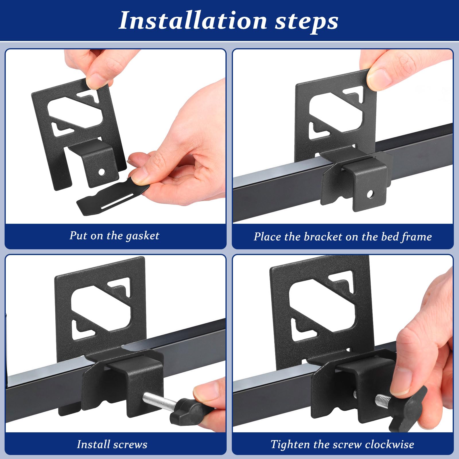 6Pcs Mattress Gaskets for Bed Frame, Adjustable Non Slip Mattress Holder in Place Gripper Heavy Duty Mattresses Retainer Bar Stoppers to Prevent