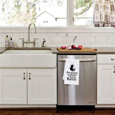PLITI Outlander Kitchen Towel My Other Husband Is An 18th Century Red Haired Scottish Highlander Sassenach Gift (Other Husband TWU)