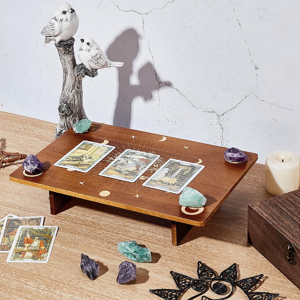PandaHall Altar Table, Small Wooden Meditation Table Witchcraft Supplies