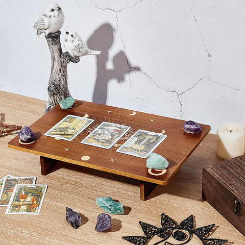 PandaHall Altar Table, Small Wooden Meditation Table Witchcraft Supplies