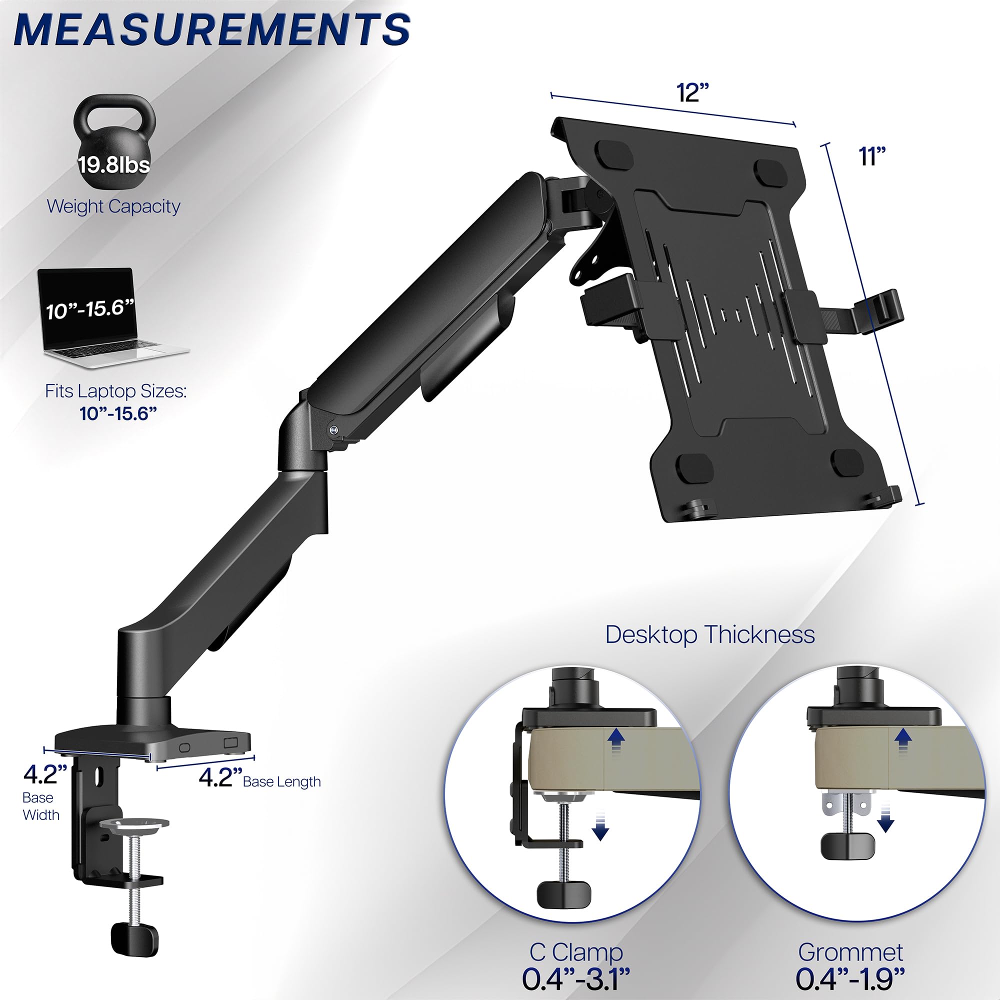 VIVO STAND-V001O-L Adjustable Laptop Mount, 10-15.6 inch, Black
