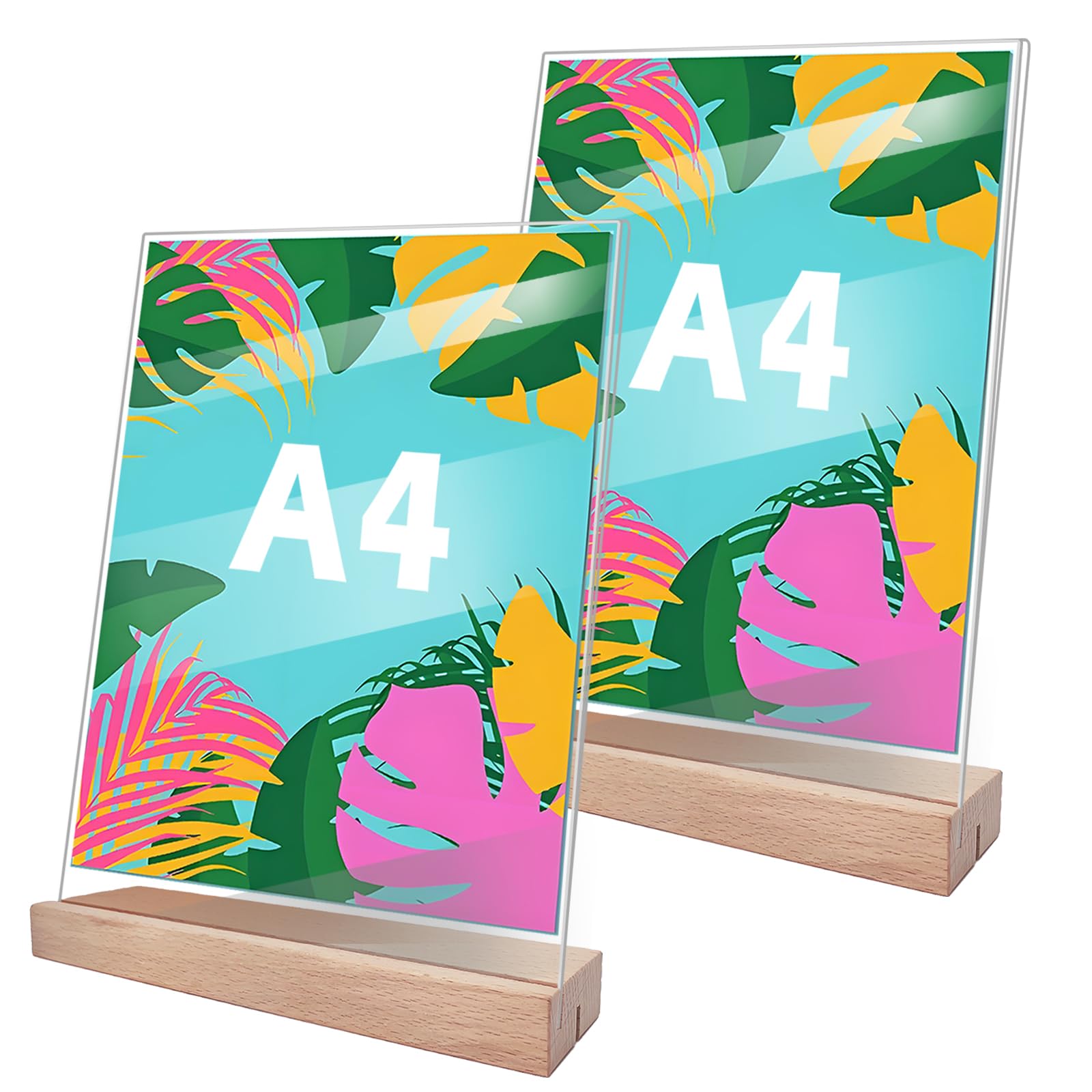 A4 Acrylic Sign Holder Wooden Base, A4 Acrylic Sign Holder Double-Sided