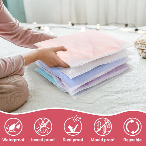 Svaldo Large Ziplock Bags for Clothes, 25Pcs 40 * 30cm Frosted Bags for Clothes, Reusable and Moth Proof, Storage Solutions for Books, Documents