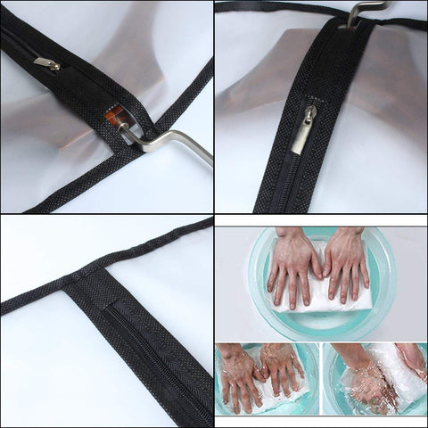 Moth Proof Garment Bags 60 x 120cm(24'' x 48'') Black Side Breathable Clear Garment Full Zipper Bags for The Winter Coats Jackets Clothes(Pack of 6)