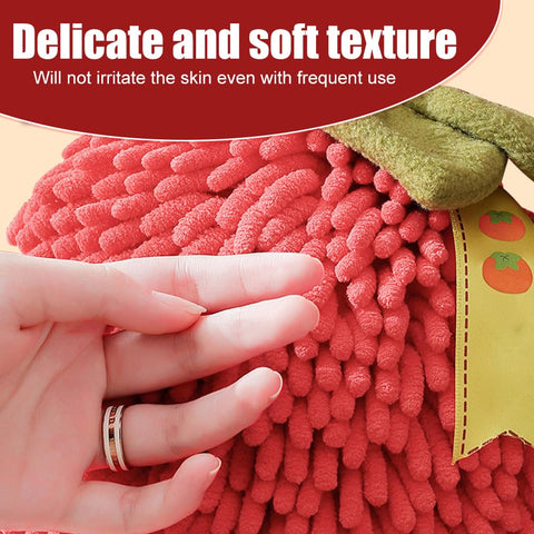 DONGKER Fuzzy Ball Hand Towel,2 PCS Chenille Fluffy Microfiber Ball Towel with Hanging Loop Quick Dry for Bathroom Washstand Kitchen