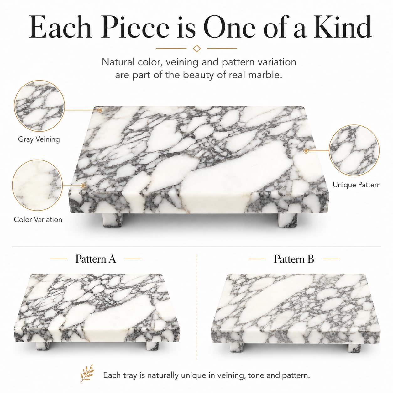 Marble Pedestal Tray for Perfume, Jewelry & Vanity Organizers