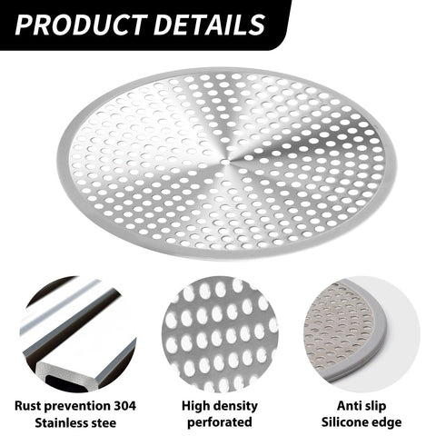 Shower Drain Hair Catcher 2Pcs 12cm Bathroom Sink Strainer Reusable Robust Stainless Steel Mesh with Silicone Plughole Protector Super Seal Filter