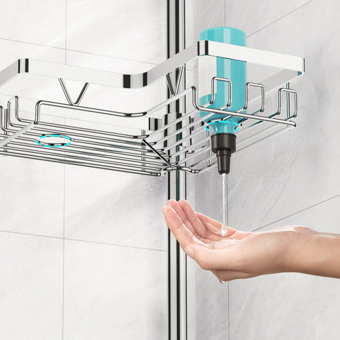 KEGII Telescopic Shower Caddy Corner Chrome 4 Tier Telescopic Shower Shelf