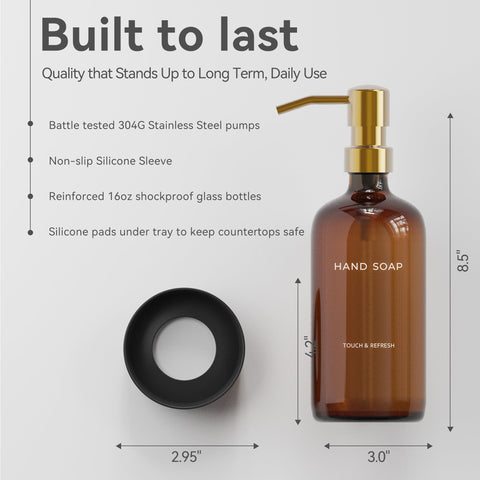 Kitchen Soap Dispenser with Non-Slip Protective Silicone Pad - Hand and Dish Soap Dispenser for Kitchen,Modern Kitchen Decor & Accessories.