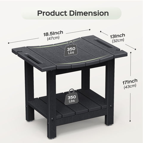 LyriFine Shower Bench, HDPE Waterproof Shower Stool for Inside of Shower