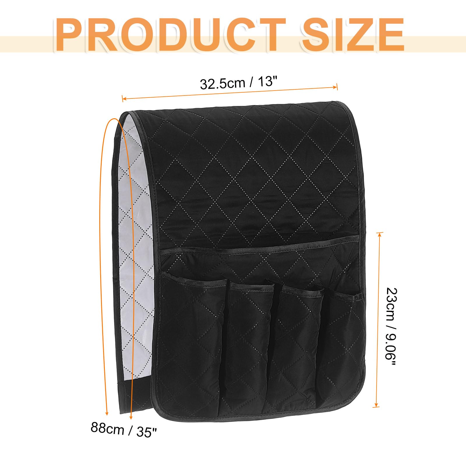 sourcing map 1 Pcs Recliner Armchair Caddy, Couch Armrest Organizer with 5 Pockets for Bedside Sofa Remote Control Holders Magazine Phone Book