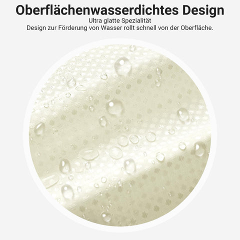 Lerores Shower Curtain, 180 x 200 cm, Waffle Beige, Weighted Hem, Anti-Mould Textile, Water-Repellent