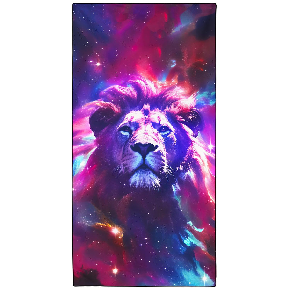 Violetpos Starry Lion Beach Towel, Extra Large 180x90 cm 250GSM Microfibre, Sand Free Quick Dry