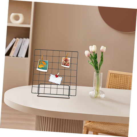 VALICLUD Multi-Functional Wire Grid Display Stand 13.78 Inch Metal Panel Rack for Tabletop Photo Display and Craft Shows 2-Pack Desktop Organizer for