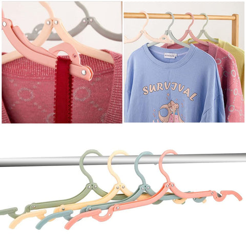 Portable Travel Hangers, 12 PCS Portable Folding Plastic Clothes Coat Hangers, Magic Folding Coat Racks Multifunction Travel Accessories for Home