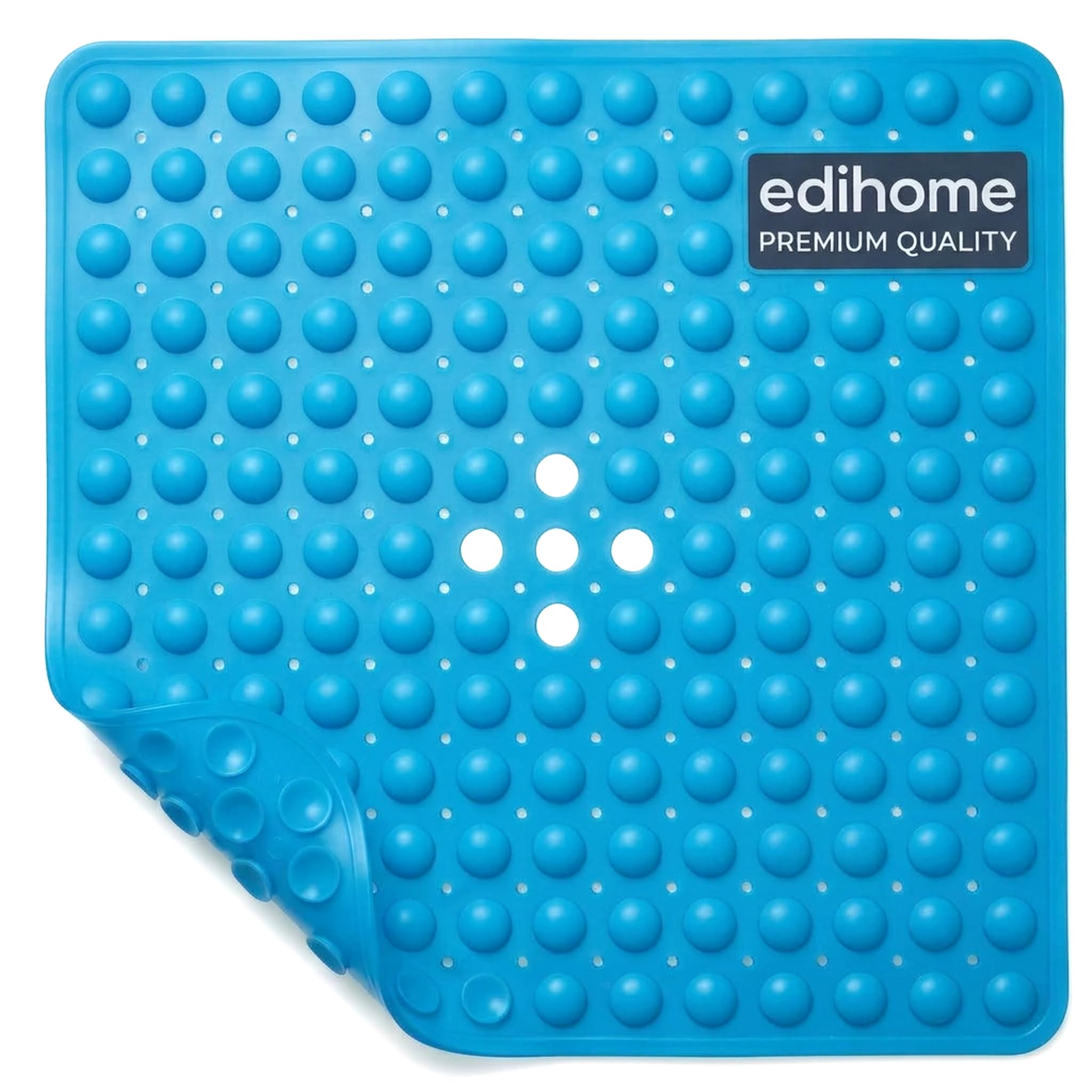 edihome, Non-Slip Bath Mat, 53 x 53 cm, Shower Mat, Shower Mat, Bubbles with Suction Cups, BPA-Free, Antibacterial, Mildew Resistant, Family Safety