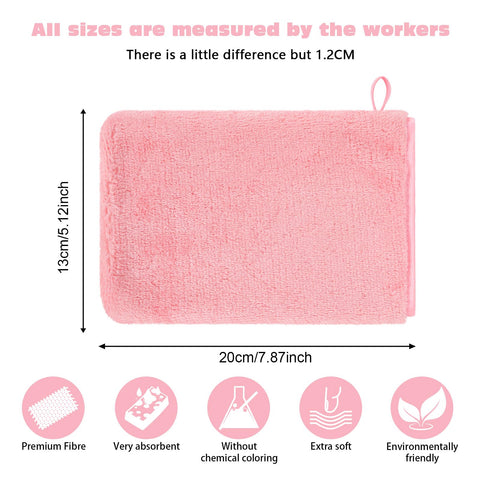 PHOGARY 6 Pack Microfiber Flannel Face Cloths Face Body Wash Cloth, Super Absorbent & Soft Facial Mitts, Reusable Makeup Remover Wash Gloves