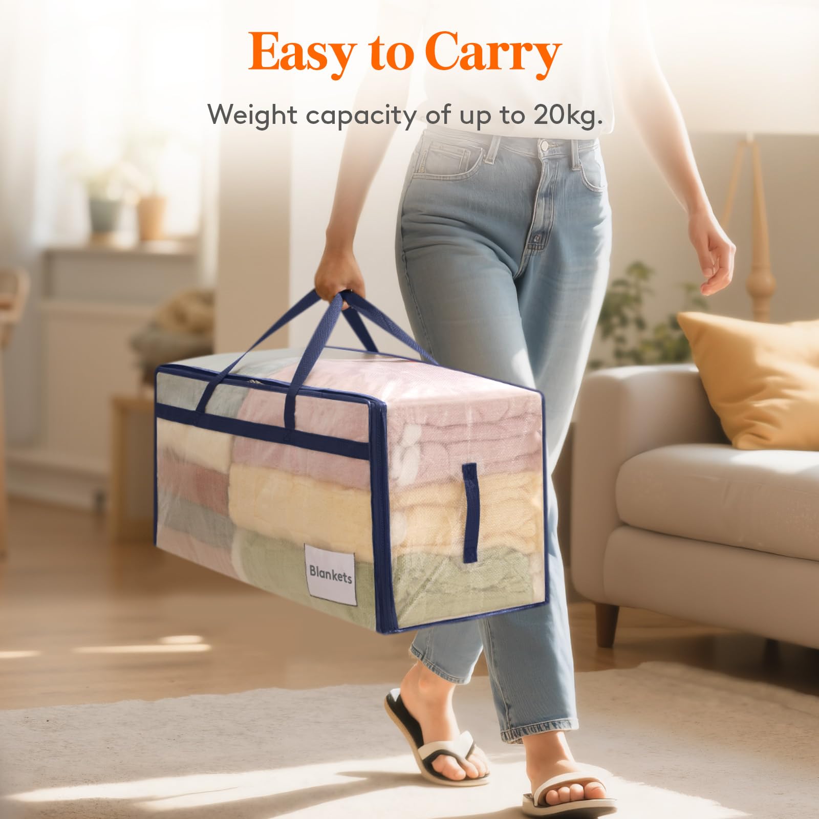 Lifewit 6 Pack Large Moving Bags with Lids and Sturdy Handles, 90L Heavy Duty Packing Organizers for Moving House