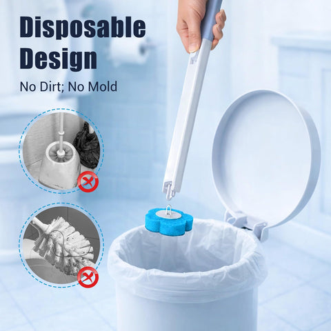 zxevg Disposable Toilet Brush & Holder Set with 48 Refills (1)