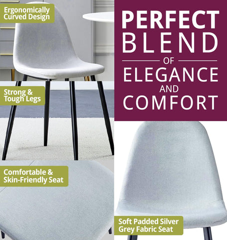 Hallowood Furniture Dudley Modern Dining Table and Chairs Set 4, 180x80cm