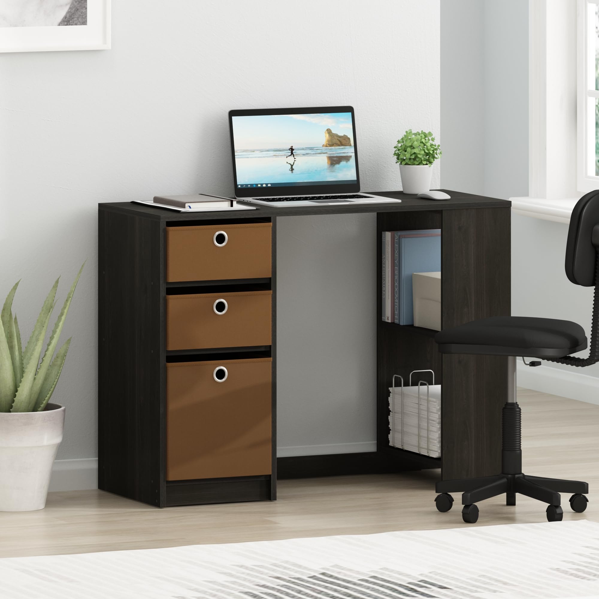 Furinno JAYA Modern Computer Desk, Writing Desk, Study Desk, Espresso