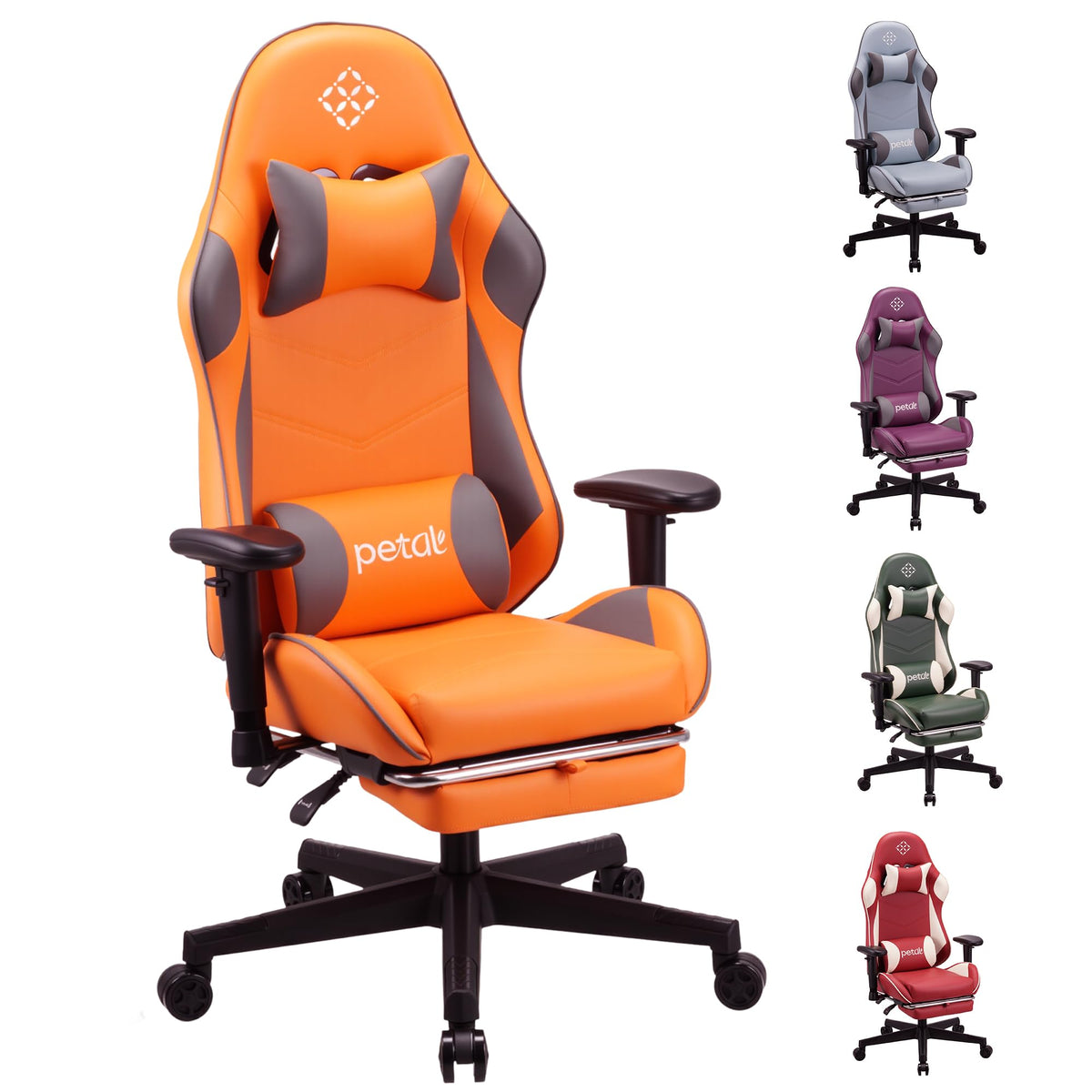 Play haha.Ergonomic reclining seat with footrest adjustable headrest and lumbar cushion high back support padded armrests PU leather finish for
